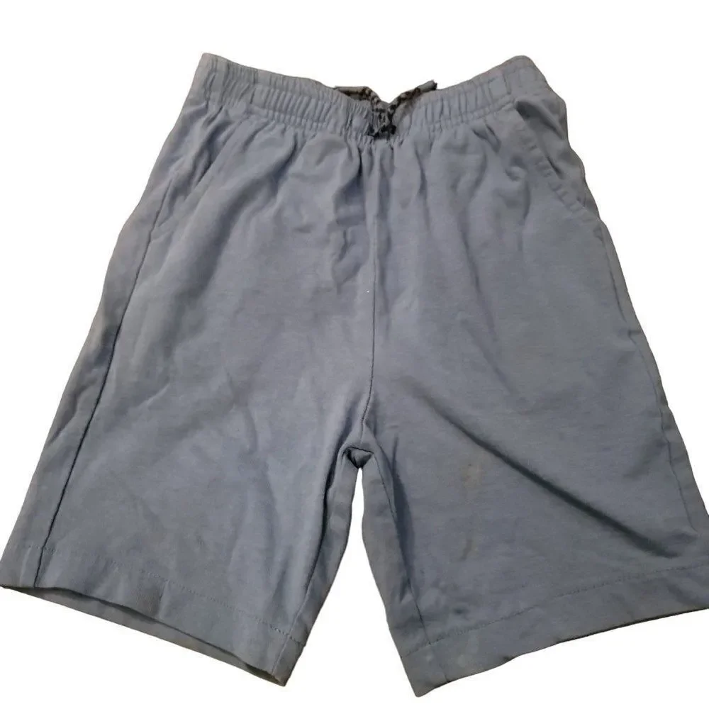 Falls Creek Unisex Kids Blue Slash Pockets Elastic Waist Drawstring Pull On Shor